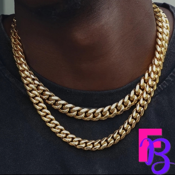 *NEW!* Chunky 14MM 18K Gold Miami Cuban Chain - Picture 8 of 13